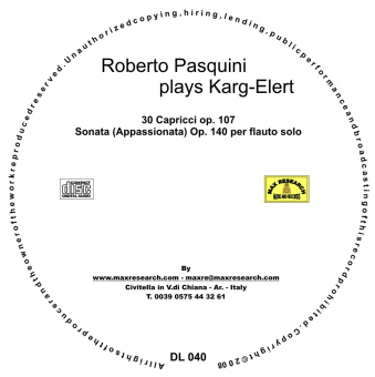 pasquini cd1 Roberto Pasquini Plays Karg Elert (DL040)